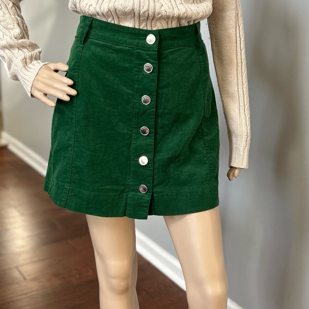 Copper Key Green Corduroy Skirt